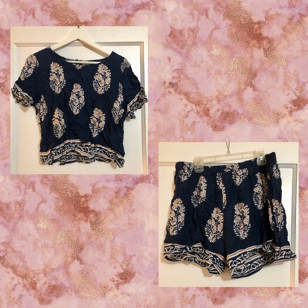 Two Piece Crop Top and Shorts
